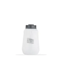 A white, translucent container with a gray screw cap, labeled "STJÄRNA GLOSS," sits isolated against a plain white background.