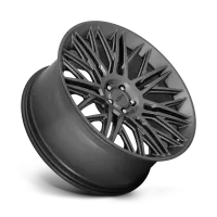 A matte black car rim with a complex multi-spoke design, positioned against a neutral, gradient background. The center cap reads "ayham."
