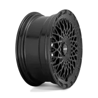 A black alloy wheel with intricate, mesh-style spokes; the brand name "rotiform" is printed on the center cap. The wheel is displayed against a plain white background.