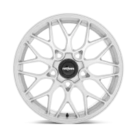 A silver, multi-spoke alloy wheel with a central black cap displaying "rotiform" text, situated against a white background.