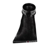 A sleek carbon fiber automotive intake duct sits against a white background. The word "EVENTURI" is printed at the base.