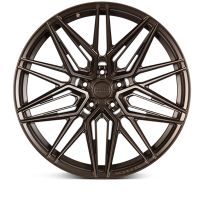 A bronze alloy wheel with intricate, multi-spoke design is placed against a white background. Center cap text: "Vossen Forged." Outer edge text: "VFS-2."