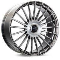 Vossen HF-8 wheels in the Brushed Gloss Black EMC finish, in the 22x10.5 5x120 +38 fitment.