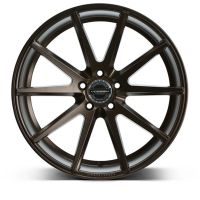A metallic alloy wheel with ten spokes, Vossen logo at the center, displayed on a white background, emphasizing its design and brand.