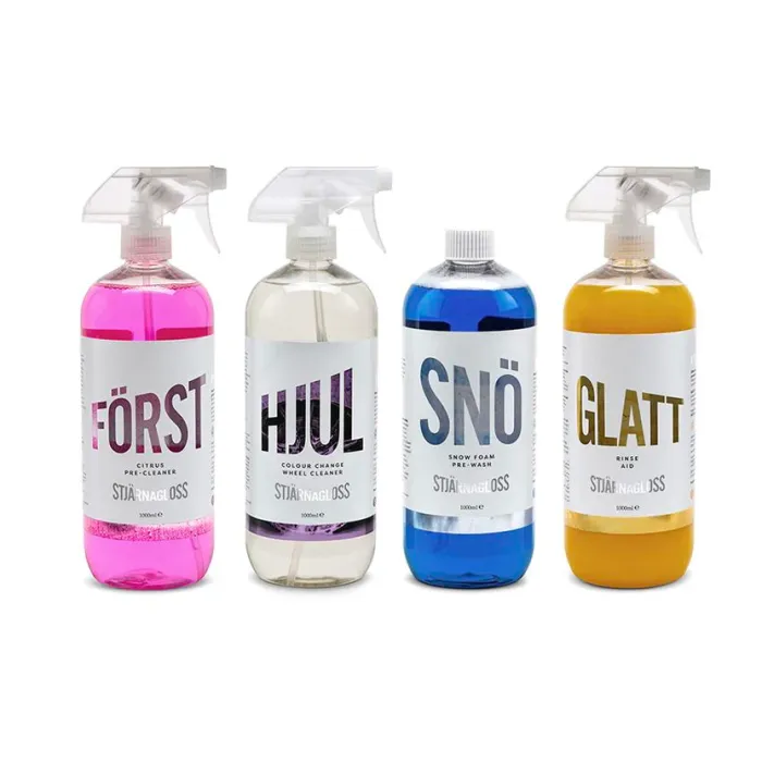 Stjärnagloss The 1L Hero Bundle - Snow foam, rinse aid, wheel cleaner and pre-wash